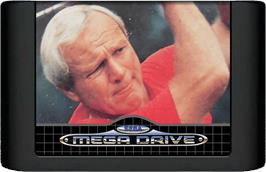 Cartridge artwork for Arnold Palmer Tournament Golf on the Sega Genesis.