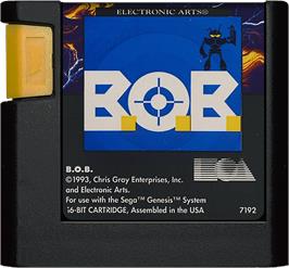 Cartridge artwork for B.O.B. on the Sega Genesis.