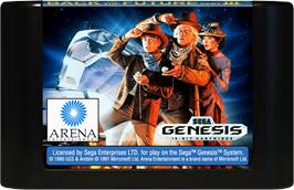 Cartridge artwork for Back To The Future Part 3 on the Sega Genesis.