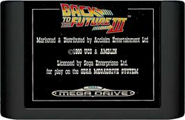 Cartridge artwork for Back to the Future III on the Sega Genesis.
