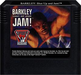Cartridge artwork for Barkley Shut Up And Jam! on the Sega Genesis.