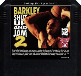 Cartridge artwork for Barkley Shut Up And Jam 2 on the Sega Genesis.