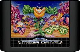 Cartridge artwork for Battletoads on the Sega Genesis.