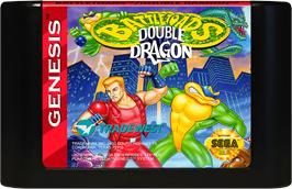 Cartridge artwork for Battletoads And Double Dragon on the Sega Genesis.