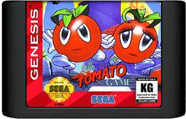 Cartridge artwork for Bill's Tomato Game on the Sega Genesis.