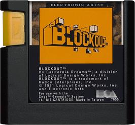 Cartridge artwork for Blockout on the Sega Genesis.