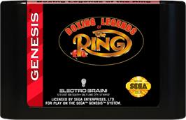 Cartridge artwork for Boxing Legends of the Ring on the Sega Genesis.