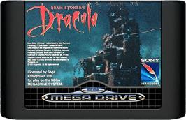 Cartridge artwork for Bram Stoker's Dracula on the Sega Genesis.