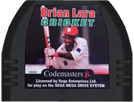 Cartridge artwork for Brian Lara Cricket on the Sega Genesis.
