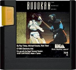 Cartridge artwork for Budokan: The Martial Spirit on the Sega Genesis.