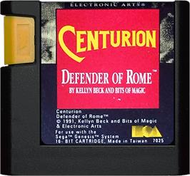 Cartridge artwork for Centurion: Defender of Rome on the Sega Genesis.