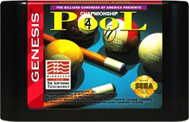 Cartridge artwork for Championship Pool on the Sega Genesis.