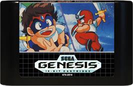 Cartridge artwork for Chiki Chiki Boys on the Sega Genesis.