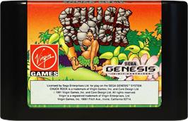 Cartridge artwork for Chuck Rock on the Sega Genesis.
