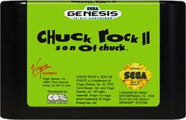 Cartridge artwork for Chuck Rock 2 on the Sega Genesis.