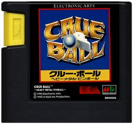 Cartridge artwork for Crüe Ball on the Sega Genesis.