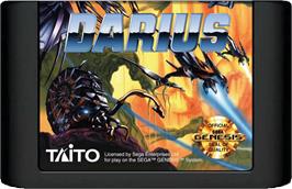 Cartridge artwork for Darius on the Sega Genesis.
