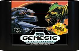 Cartridge artwork for Death Duel on the Sega Genesis.