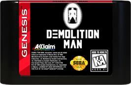 Cartridge artwork for Demolition Man on the Sega Genesis.