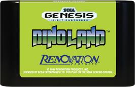 Cartridge artwork for Dino Land on the Sega Genesis.