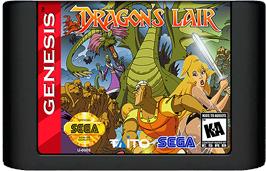 Cartridge artwork for Dragon's Lair - The Adventure Continues on the Sega Genesis.