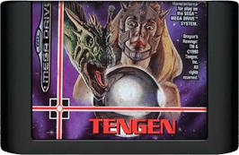 Cartridge artwork for Dragon's Revenge on the Sega Genesis.