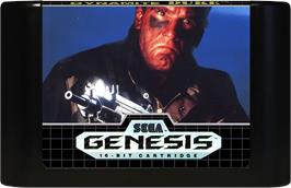 Cartridge artwork for Dynamite Duke on the Sega Genesis.