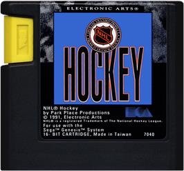 Cartridge artwork for Ea Hockey on the Sega Genesis.