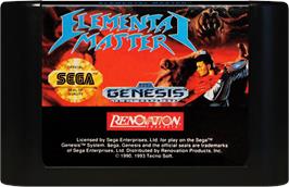 Cartridge artwork for Elemental Master on the Sega Genesis.