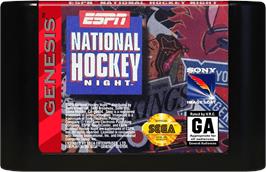 Cartridge artwork for Espn National Hockey Night on the Sega Genesis.