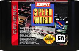 Cartridge artwork for Espn Speedworld on the Sega Genesis.