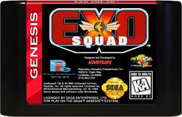 Cartridge artwork for Exo Squad on the Sega Genesis.