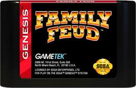 Cartridge artwork for Family Feud on the Sega Genesis.