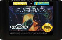 Cartridge artwork for Flashback on the Sega Genesis.