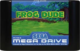 Cartridge artwork for Frog Dude on the Sega Genesis.
