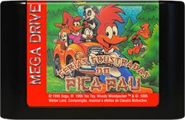 Cartridge artwork for Férias Frustradas do Pica-Pau on the Sega Genesis.