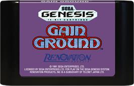 Cartridge artwork for Gain Ground on the Sega Genesis.