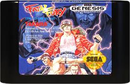Cartridge artwork for Garou Densetsu - Shukumei No Tatakai on the Sega Genesis.