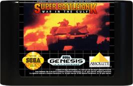 Cartridge artwork for Garry Kitchen's Super Battletank - War In The Gulf on the Sega Genesis.