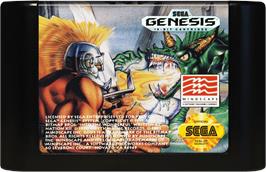 Cartridge artwork for Gods on the Sega Genesis.