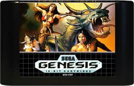 Cartridge artwork for Golden Axe 2 on the Sega Genesis.