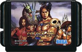 Cartridge artwork for Golden Axe 3 on the Sega Genesis.