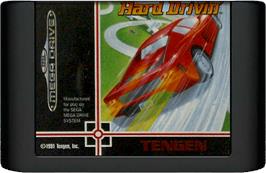 Cartridge artwork for Hard Drivin' on the Sega Genesis.