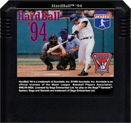 Cartridge artwork for Hardball '94 on the Sega Genesis.