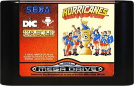 Cartridge artwork for Hurricanes on the Sega Genesis.
