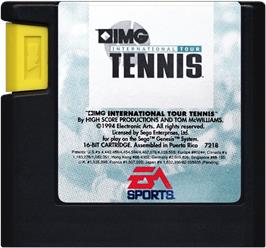 Cartridge artwork for Img International Tour Tennis on the Sega Genesis.