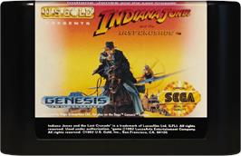 Cartridge artwork for Indiana Jones And The Last Crusade on the Sega Genesis.