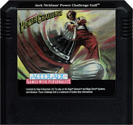 Cartridge artwork for Jack Nicklaus' Power Challenge Golf on the Sega Genesis.