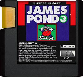 Cartridge artwork for James Pond 3: Operation Starfish on the Sega Genesis.