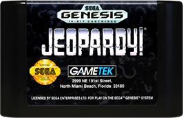 Cartridge artwork for Jeopardy! on the Sega Genesis.